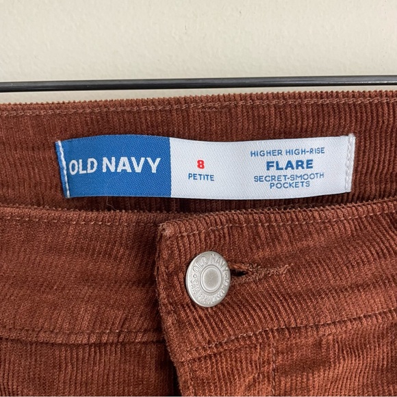 Old Navy Higher High Rise Flare Corduroy Pants Petite 8 – Rust Brown - Picture 8 of 8